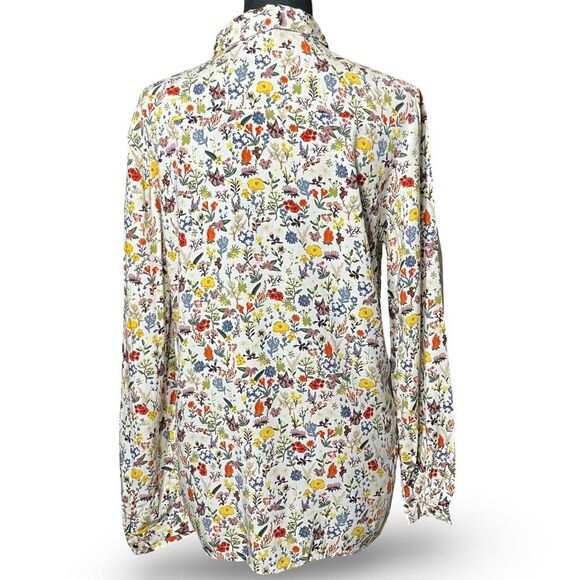 ZARA Floral Button Shirt, Gold buttons, Long Sleeves, Shirt Pockets, Sz. Small - Picture 8 of 8